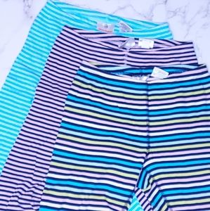 Hanna Andersson 3 Leggings Striped 130 140 Cotton